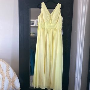 A Line Chiffon Pale Yellow Dress